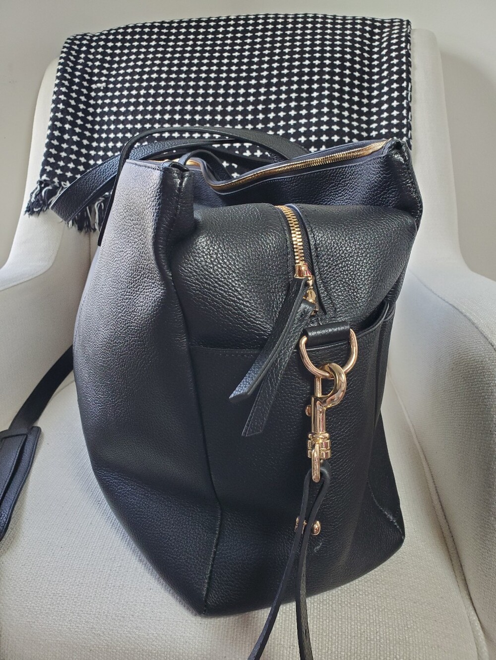 Quince Black Italian Leather Weekender Bag Travel Duffel Tote - Picture 8 of 16